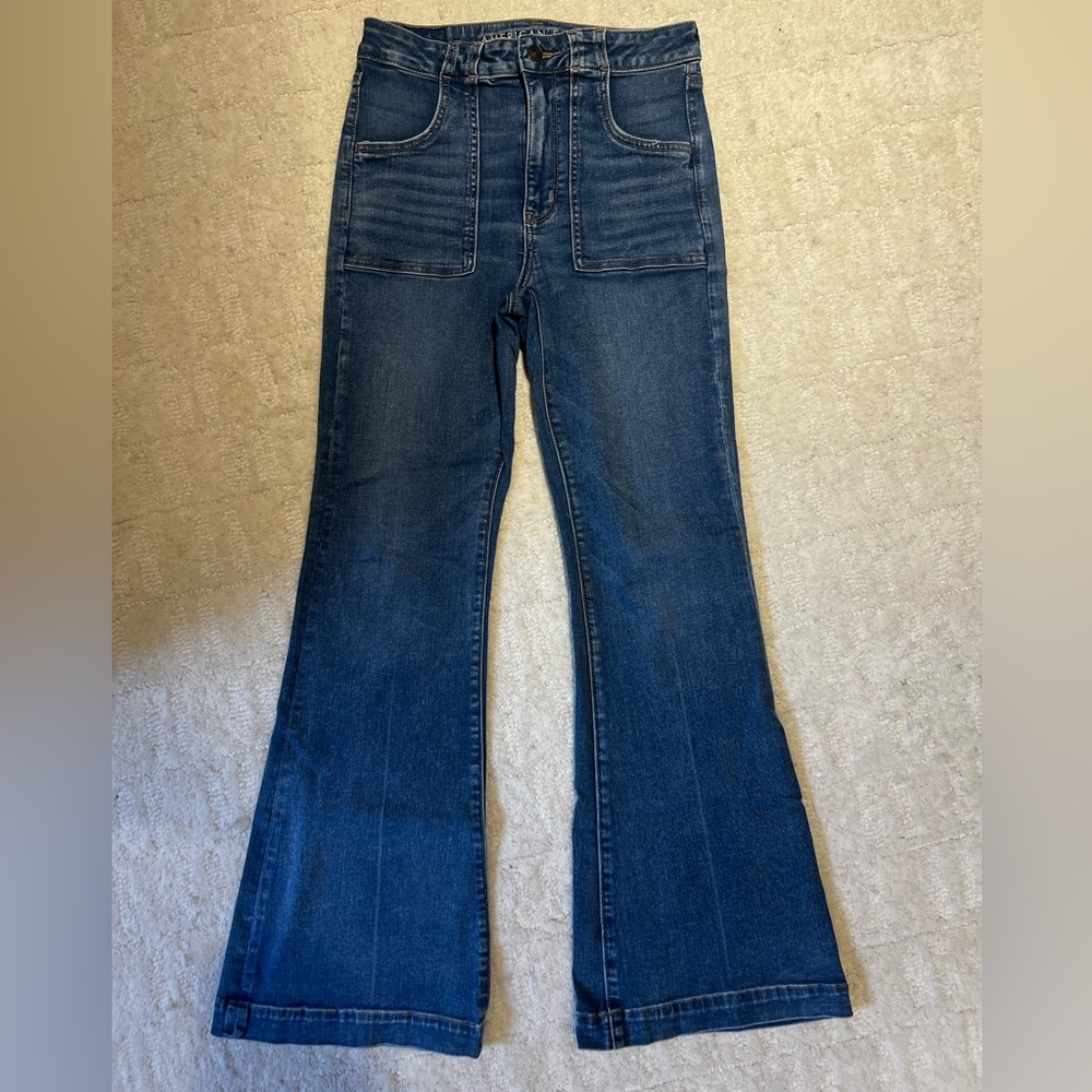 American Eagle super high rise flare jeans